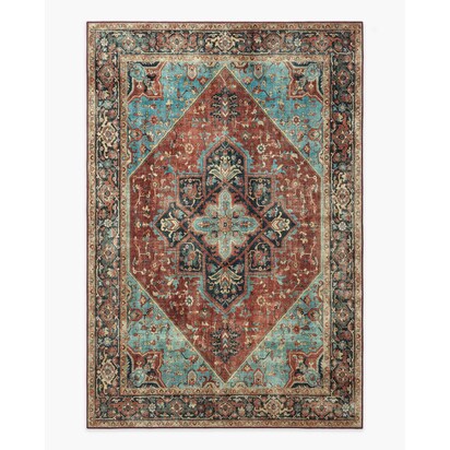 Santiago Crimson & Light Blue Rug - 185 x 275 cm - All-In-One Rug