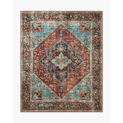 Santiago Crimson & Light Blue Rug - 245 x 305 cm - All-In-One Rug