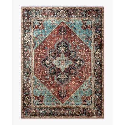 Santiago Crimson & Light Blue Rug - 275 x 365 cm - All-In-One Rug