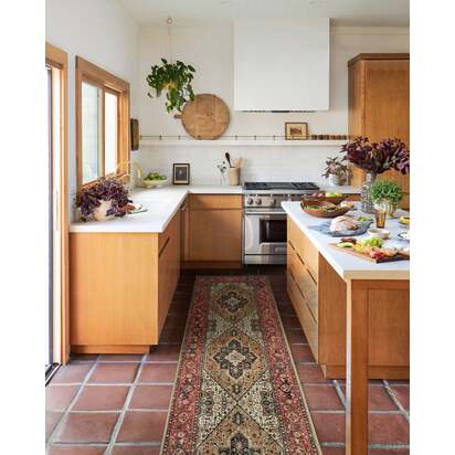 Santiago Camel & Scarlet Rug - 245 Round cm - All-In-One Rug