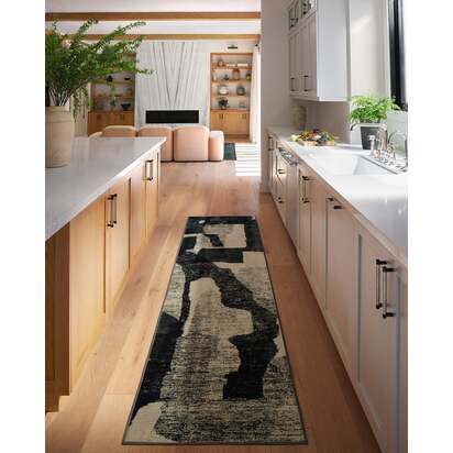 Riven Charcoal & Cream Rug - 275 x 365 cm - All-In-One Rug