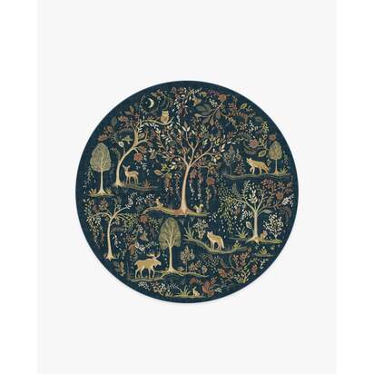 Wilder Blue Multicolour Rug - 185 Round cm - All-In-One Rug