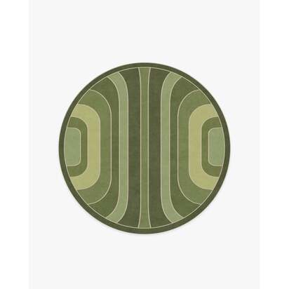 Paradox Green Rug by Jonathan Adler - 185 Round cm - All-In-One Rug