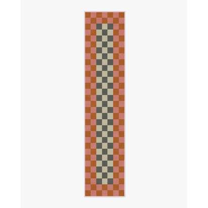 Checker Border Pink & Orange Rug by Jonathan Adler - 75 x 365 cm - All-In-One Rug