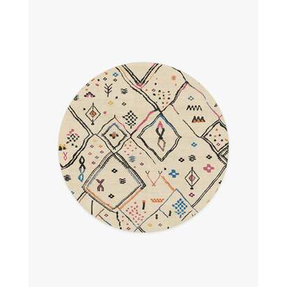 Pamir Ivory Multicolour Rug - 185 Round cm - All-In-One Rug