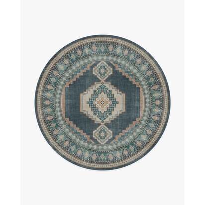 Rayne Soft Navy Rug - 245 Round cm - All-In-One Rug