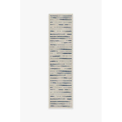 Talas Stripe Indigo Rug - 75 x 305 cm - All-In-One Rug