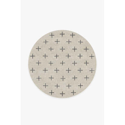 Crosby Birch & Charcoal Rug - 185 Round cm - All-In-One Rug