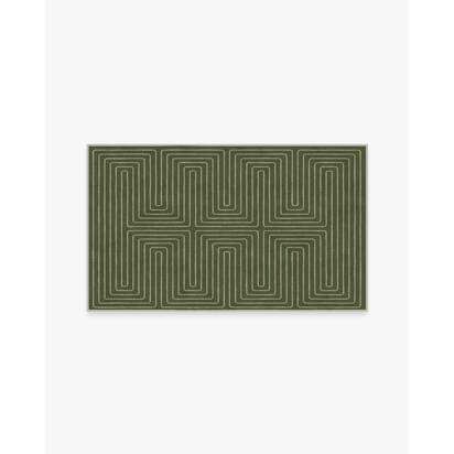 Labyrinth Fern Green Rug by Jonathan Adler - 90 x 150 cm - All-In-One Rug