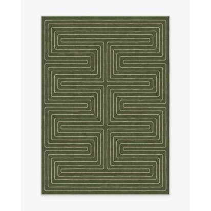 Labyrinth Fern Green Rug by Jonathan Adler - 150 x 215 cm - All-In-One Rug