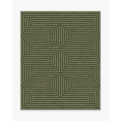 Labyrinth Fern Green Rug by Jonathan Adler - 245 x 305 cm - All-In-One Rug