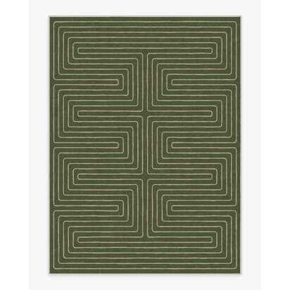 Labyrinth Fern Green Rug by Jonathan Adler - 275 x 365 cm - All-In-One Rug