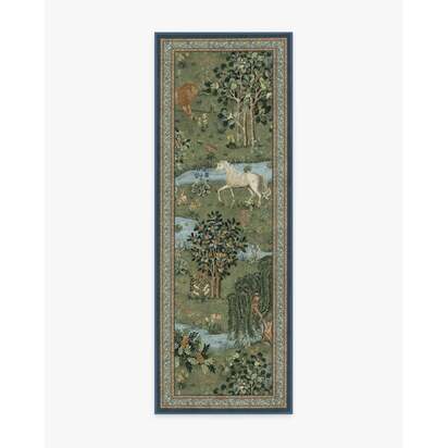 Owl & Willow Green Rug by Morris & Co. - 75 x 215 cm - All-In-One Rug