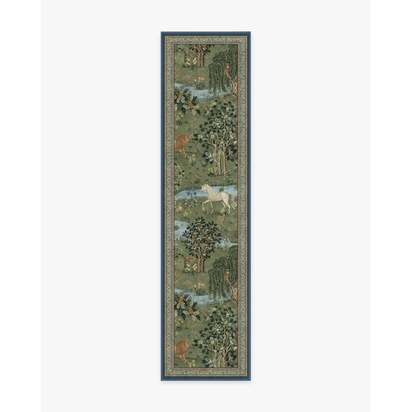 Owl & Willow Green Rug by Morris & Co. - 75 x 305 cm - All-In-One Rug