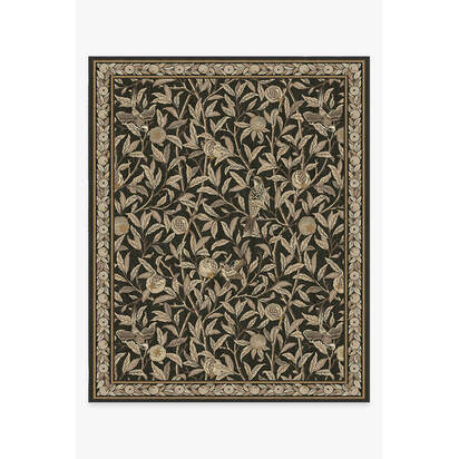 Bird & Pomegranate Soft Black Rug by Morris & Co. - 245 x 305 cm - All-In-One Rug