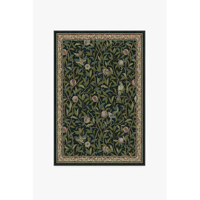 Bird & Pomegranate Teal Green Rug by Morris & Co. - 120 x 185 cm - All-In-One Rug