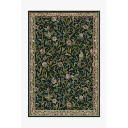 Bird & Pomegranate Teal Green Rug by Morris & Co. - 200 x 290 cm - All-In-One Rug