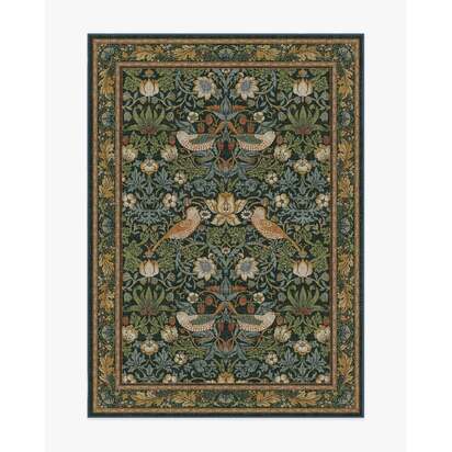 Strawberry Thief Indigo Rug by Morris & Co. - 150 x 215 cm - All-In-One Rug
