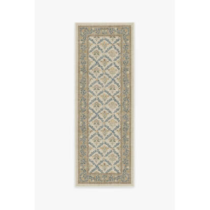 Bellflowers Ivory & Gold Rug by Morris & Co. - 75 x 215 cm - All-In-One Rug