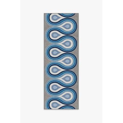 Milano Blue Steel Rug by Jonathan Adler - 75 x 215 cm - All-In-One Rug