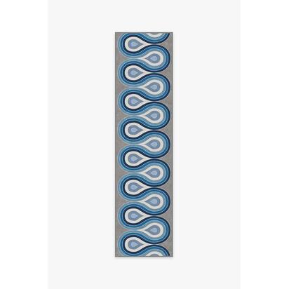 Milano Blue Steel Rug by Jonathan Adler - 75 x 215 cm - All-In-One Rug