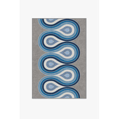 Milano Blue Steel Rug by Jonathan Adler - 120 x 185 cm - All-In-One Rug