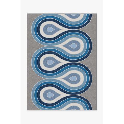 Milano Blue Steel Rug by Jonathan Adler - 150 x 215 cm - All-In-One Rug