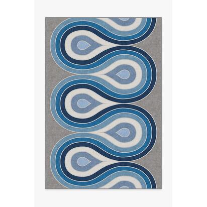 Milano Blue Steel Rug by Jonathan Adler - 200 x 290 cm - All-In-One Rug