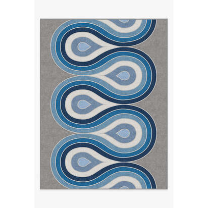 Milano Blue Steel Rug by Jonathan Adler - 275 x 365 cm - All-In-One Rug