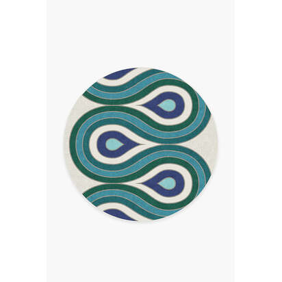 Milano Peacock Rug by Jonathan Adler - 185 Round cm - All-In-One Rug