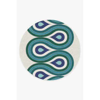 Milano Peacock Rug by Jonathan Adler - 245 Round cm - All-In-One Rug