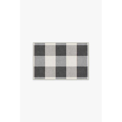 Buffalo Plaid Black & White Rug - 60 x 90 cm - All-In-One Rug