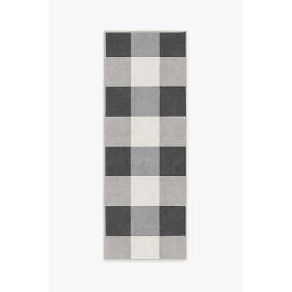 Buffalo Plaid Black & White Rug - 75 x 215 cm - All-In-One Rug