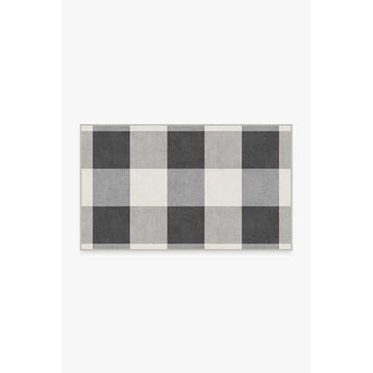 Buffalo Plaid Black & White Rug - 90 x 150 cm - All-In-One Rug