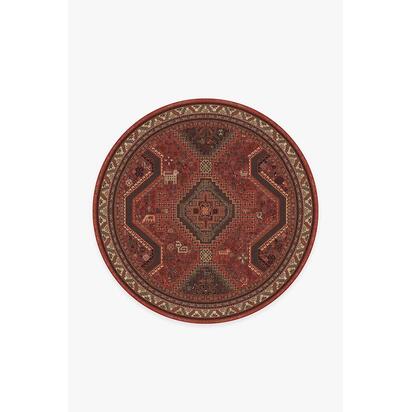 Zareen Scarlet Red Rug - 185 Round cm - All-In-One Rug