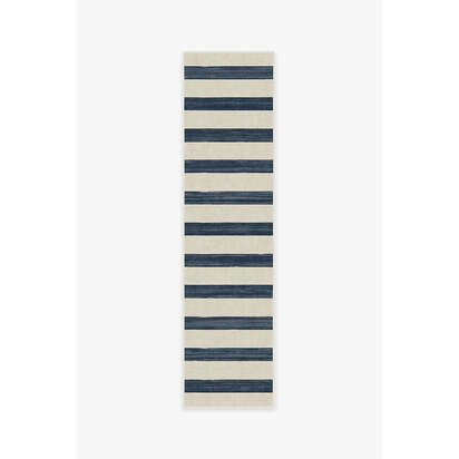 Sumi Sailor Stripe Navy Rug - 75 x 305 cm - All-In-One Rug