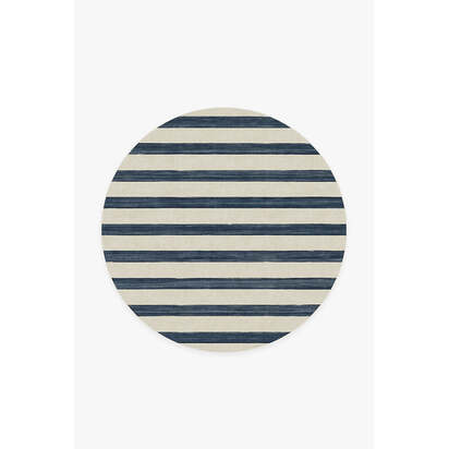 Sumi Sailor Stripe Navy Rug - 185 Round cm - All-In-One Rug