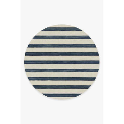 Sumi Sailor Stripe Navy Rug - 245 Round cm - All-In-One Rug