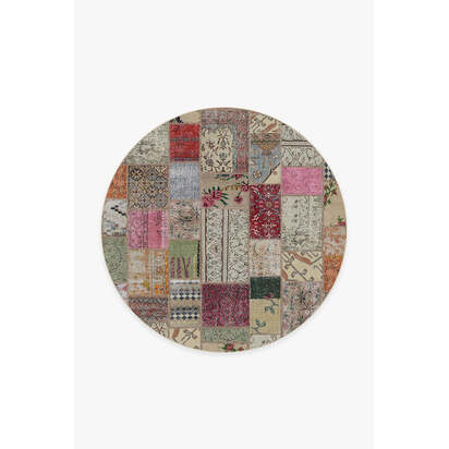 Patchwork Boho Rug - 185 Round cm - All-In-One Rug