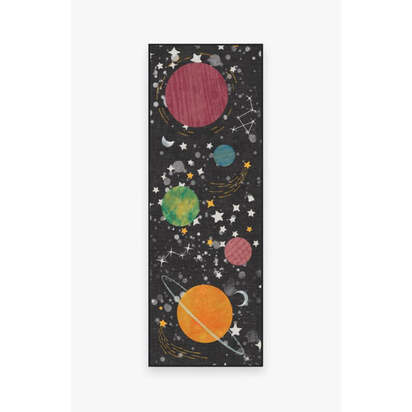 Outer Space Black Rug - 75 x 215 cm - All-In-One Rug