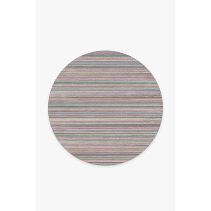Multi Stripe Polychrome Rug - 185 Round cm - All-In-One Rug