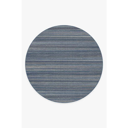 Multi Stripe Blue Rug - 245 Round cm - All-In-One Rug