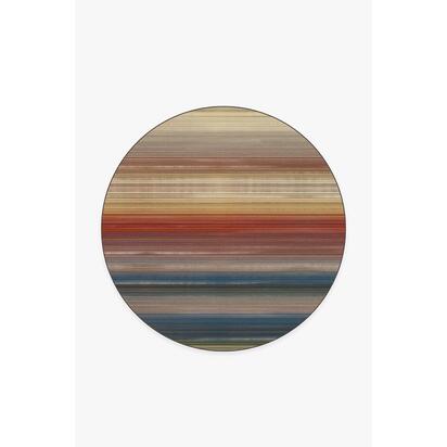 Linear Striped Multicolour Rug - 185 Round cm - All-In-One Rug