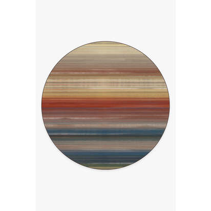 Linear Striped Multicolour Rug - 245 Round cm - All-In-One Rug