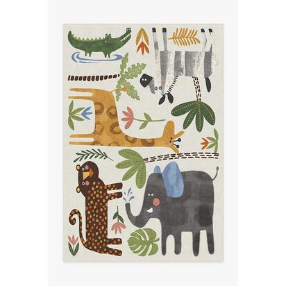 Jungle Safari Multicolour Rug - 200 x 290 cm - All-In-One Rug