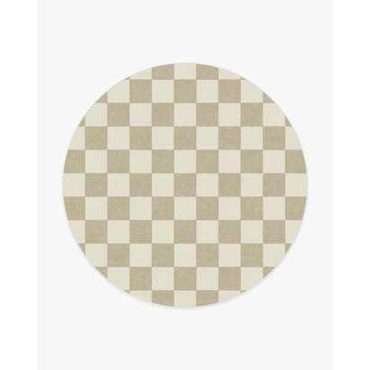 Jaque Checkered Stone Rug - 245 Round cm - All-In-One Rug