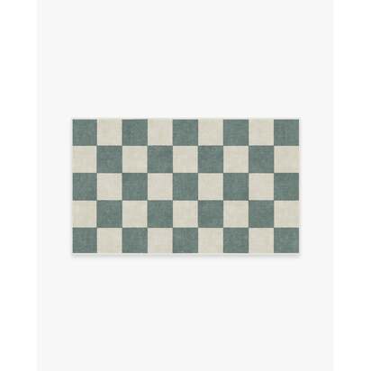 Jaque Checkered Slate Green Rug - 90 x 150 cm - All-In-One Rug