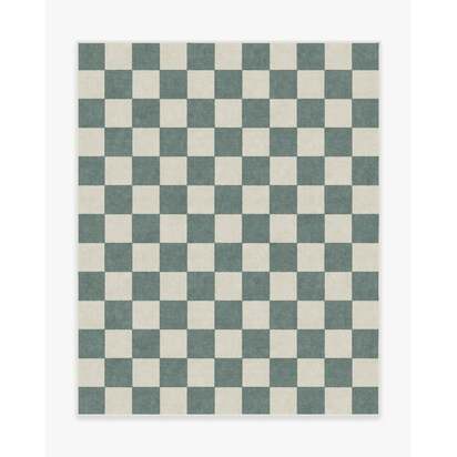 Jaque Checkered Slate Green Rug - 245 x 305 cm - All-In-One Rug