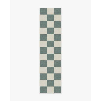 Jaque Checkered Slate Green Rug - 245 x 305 cm - All-In-One Rug