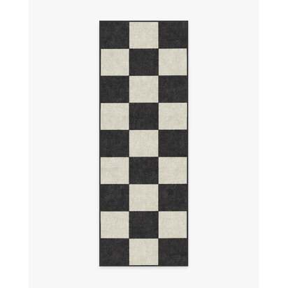 Jaque Checkered Black Rug - 75 x 215 cm - All-In-One Rug